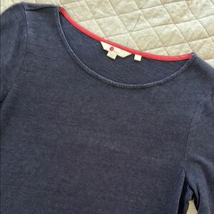 Boden Navy Blue Crew Neck 3/4 Sleeve Tee